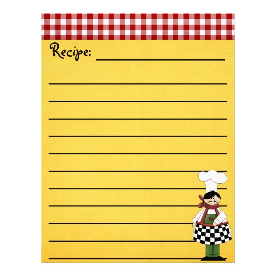 Chef Recipe Stationery | Zazzle