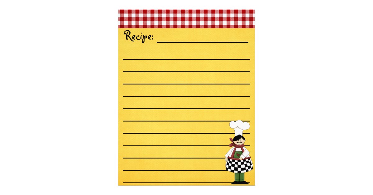 Chef Recipe Stationery | Zazzle
