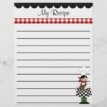 Chef Recipe Stationery by LifeOverHere at Zazzle