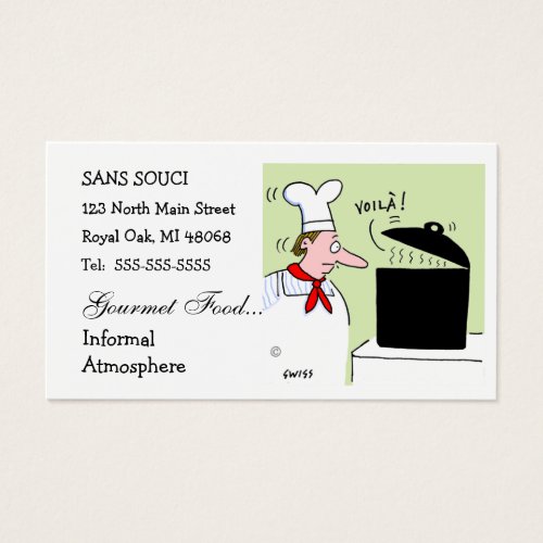 Chef Restaurant Catering Humorous Business Card