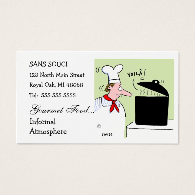 Chef Restaurant Catering Humorous Business Card (Front)