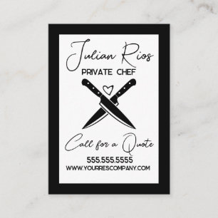 Chef Restaurant Cook Cutting Knifes Business Card