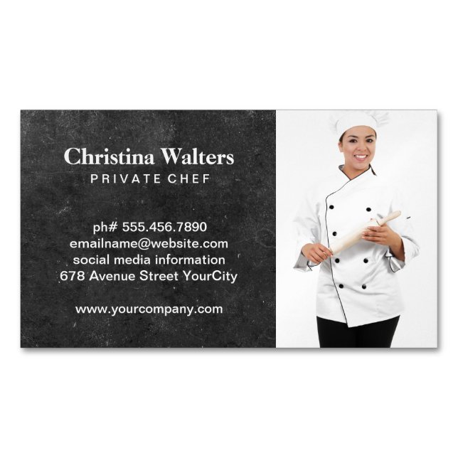 Chef | Restaurant Manager | Catering Business Card Magnet (Front)