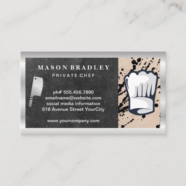 Chef | Restaurant Owner | Food Industry Business Card (Front)