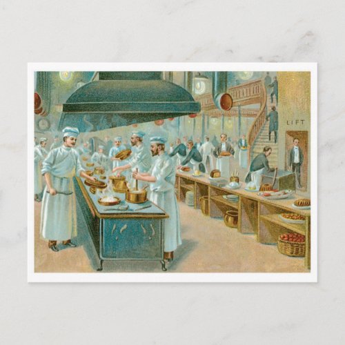 Chef Restaurant Vintage Food Ad Art Postcard