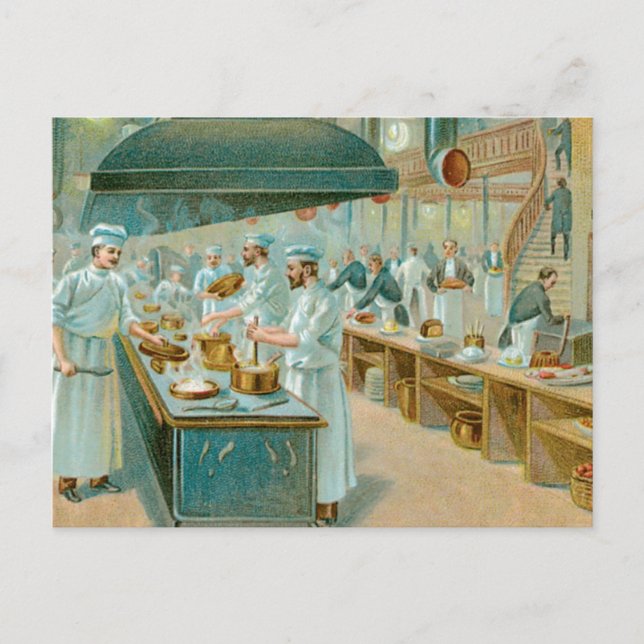 Chef Restaurant Vintage Food Ad Art Postcard (Front)