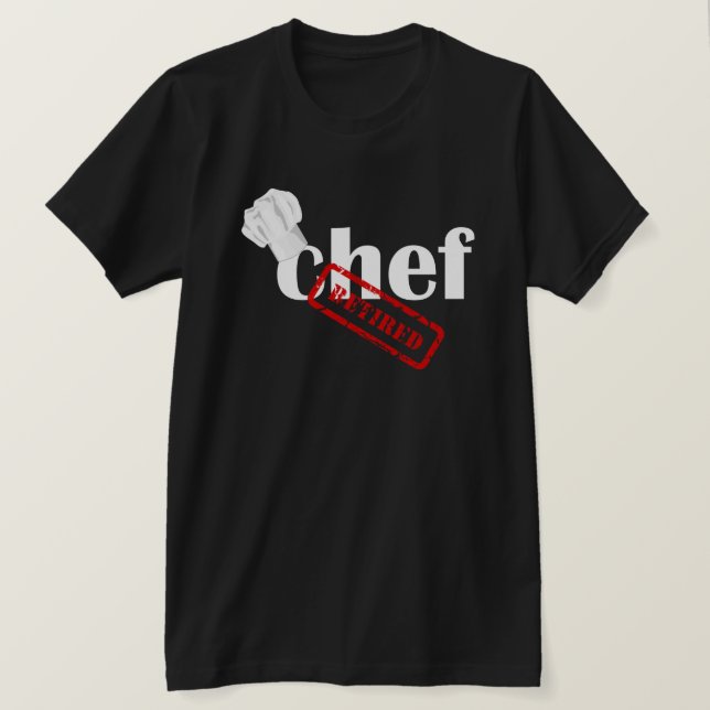 Chef Retired Mens Black T-shirt (Design Front)