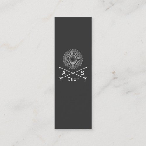 Chef Retro Arrows and Whisk Hip Black Catering Mini Business Card