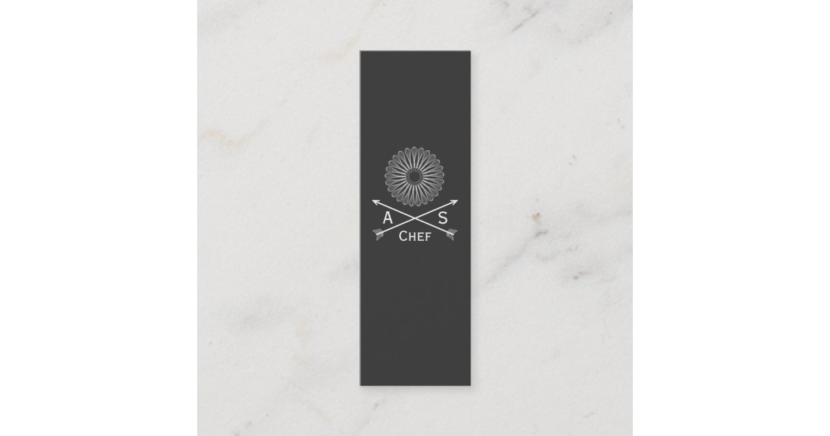 Chef Retro Arrows and Whisk Hip Black Catering Mini Business Card Zazzle