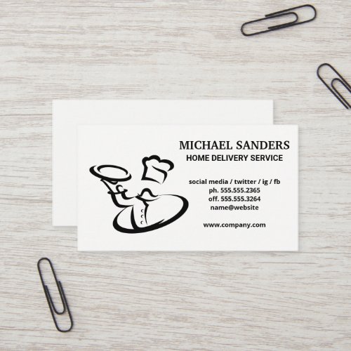 Chef Servin Food  Catering  Delivery Service  Business Card