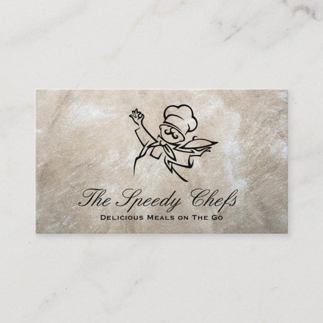 Chef Serving Platter | Catering Delivery Services  Business Card (Front)