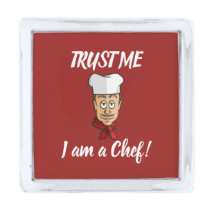 Chef Silver Finish Lapel Pin