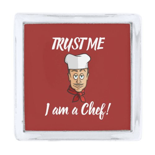 Chef Silver Finish Lapel Pin