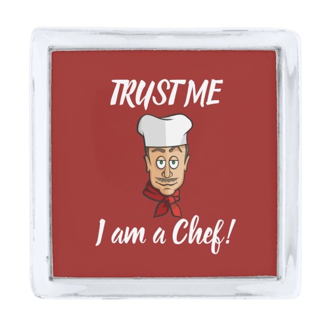 Chef Silver Finish Lapel Pin (Front)