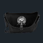 Chef Skull 1 Messenger Bag<br><div class="desc">A cool chef skull wearing his chef hat, encircled in front of dingy brick wall. Crossed smoking chef knives replace traditional crossbones. Entitled "Culinary Genius, " this product was designed for the head chef, sous chef, line cook, home cook, and any culinary professional with a fierce passion for cooking. And...</div>