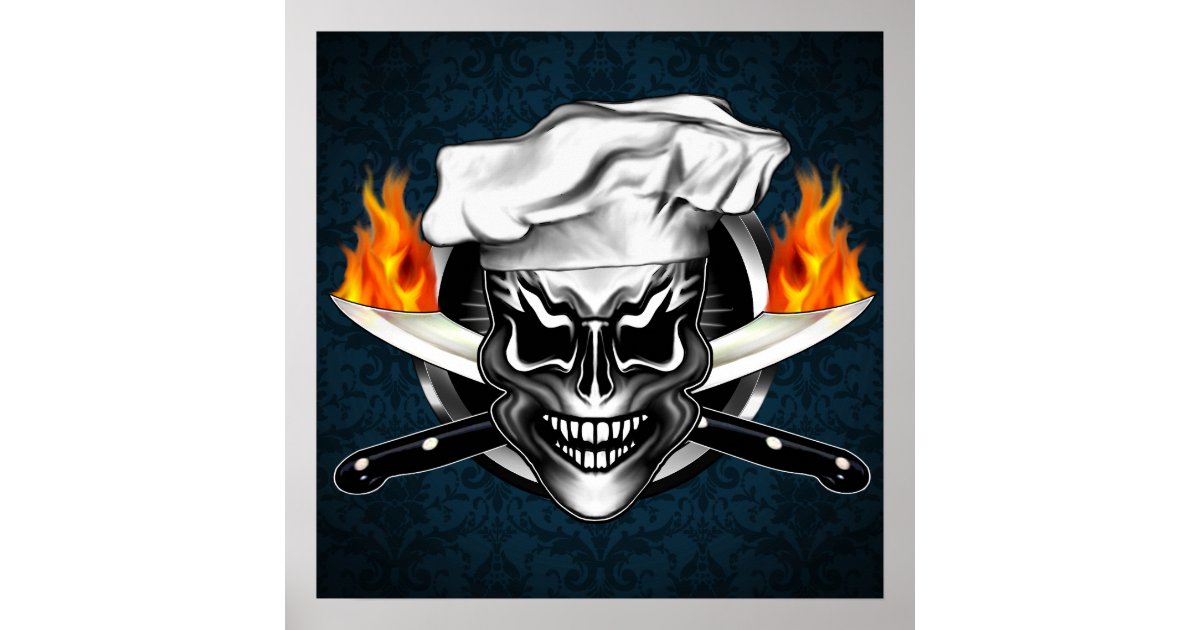 Chef Skull 1 Poster | Zazzle