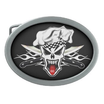 Chef Skull 2.1 Belt Buckle by thechefshoppe at Zazzle