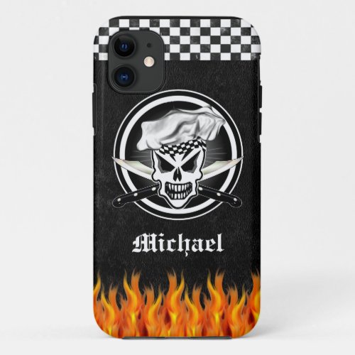 Chef Skull 2 and Crossed Chef Knives iPhone 11 Case