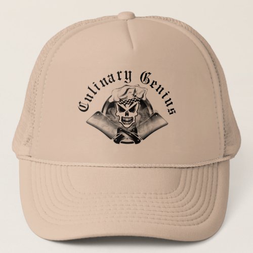 Chef Skull 2 and Crossed Cleavers 2 Trucker Hat