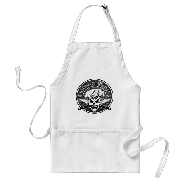 Chef Skull 2: Culinary Genius Adult Apron (Front)