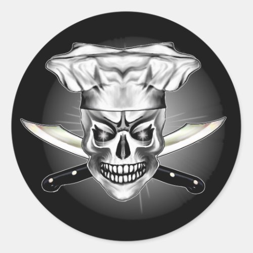 Chef Skull 31 Classic Round Sticker