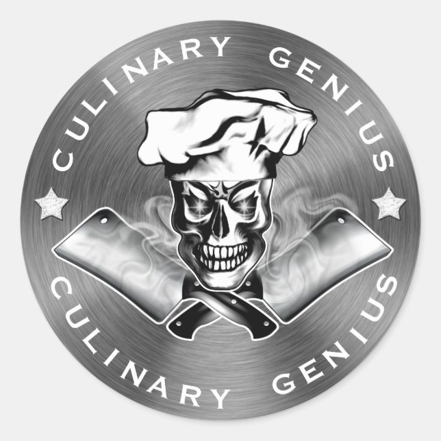 Chef Skull 3.1 Classic Round Sticker (Front)