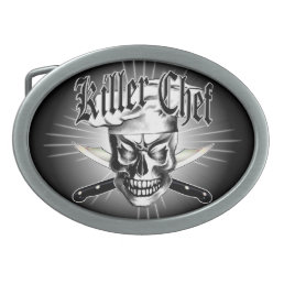 Chef Skull 3.1 Oval Belt Buckle
