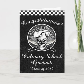 Chef Skull 4: Culinary Genius Card by thechefshoppe at Zazzle