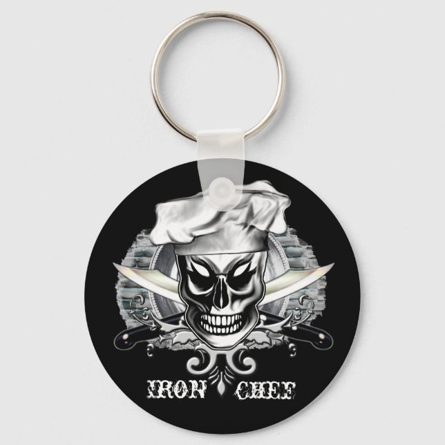 Chef Skull 4: Iron Chef Keychain (Front)
