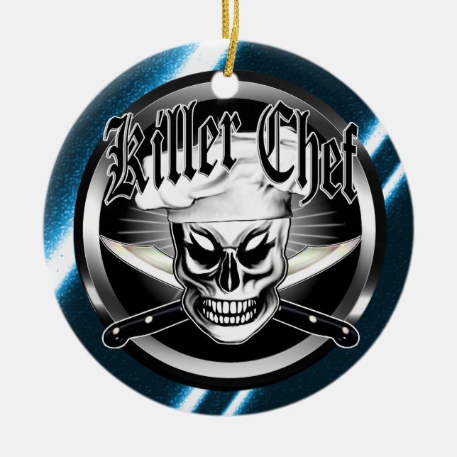 Chef Skull 4: Killer Chef Ceramic Ornament (Front)