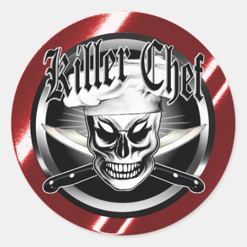 Chef Skull 4 Killer Chef Classic Round Sticker