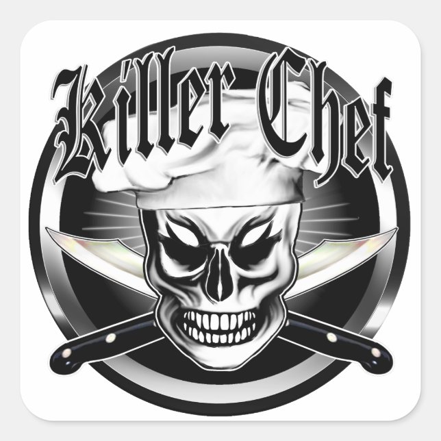 Chef Skull 4: Killer Chef Square Sticker (Front)