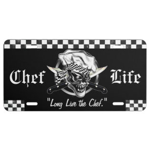 Chef Skull 5 License Plate