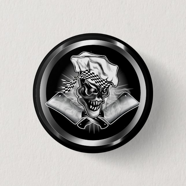 Chef Skull 5 Pinback Button (Front)