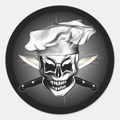 Chef Skull 6 Classic Round Sticker