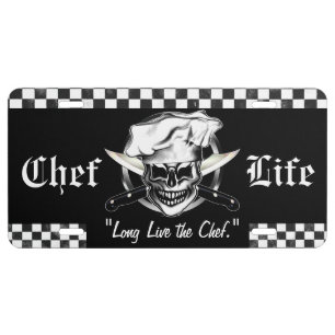 Chef Skull 6 License Plate