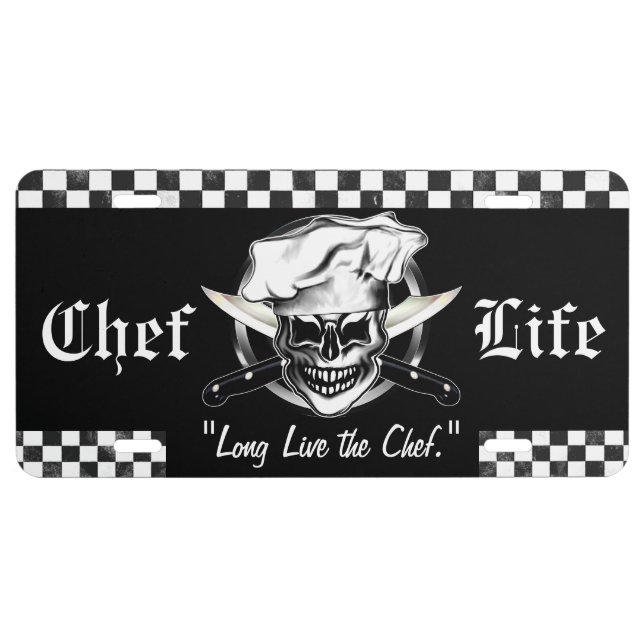 Chef Skull 6 License Plate (Front)