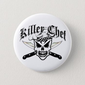 Chef Skull And Crossed Chef Knives 2 Pinback Button by thechefshoppe at Zazzle