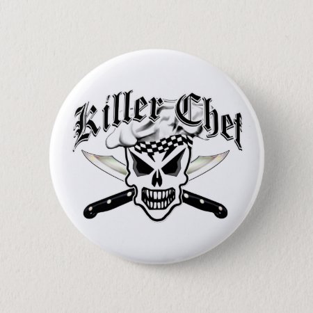 Chef Skull And Crossed Chef Knives 2 Pinback Button