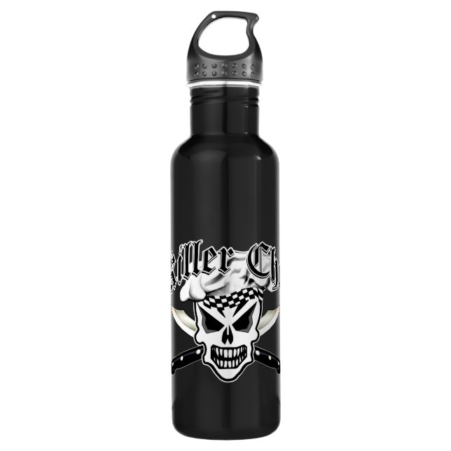 Chef Skull and Crossed Chef Knives 2 Water Bottle (Front)