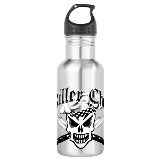 Chef Skull and Crossed Chef Knives 2 Water Bottle (Front)
