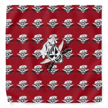 Chef Skull And Flaming Chef Knives 2 Bandana by thechefshoppe at Zazzle