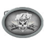 Chef Skull and Flaming Chef Knives 2 Oval Belt Buckle