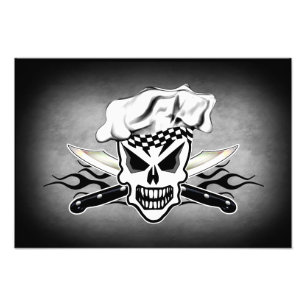 Chef Skull and Flaming Chef Knives 2 Photo Print