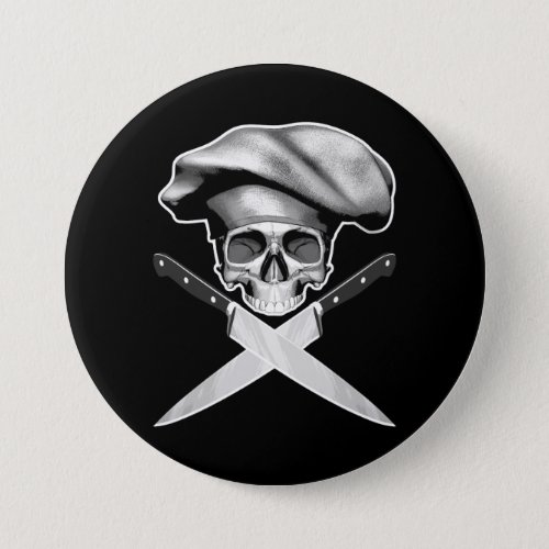 Chef Skull n Knives Pinback Button