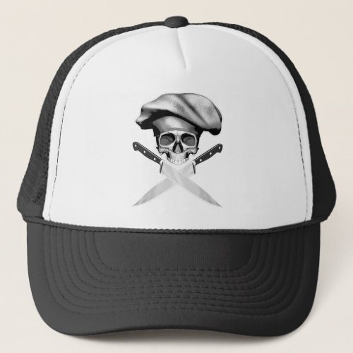Chef Skull n Knives Trucker Hat