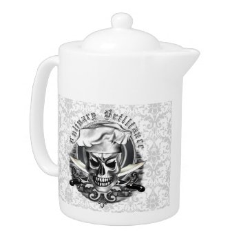 Chef Skull Tea Pot by thechefshoppe at Zazzle