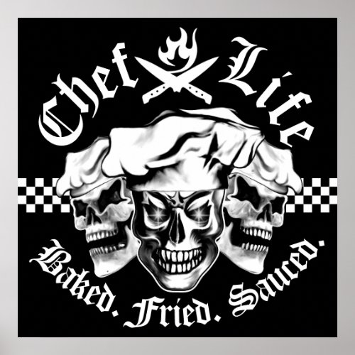 Chef Skull Trio Chef Life Poster