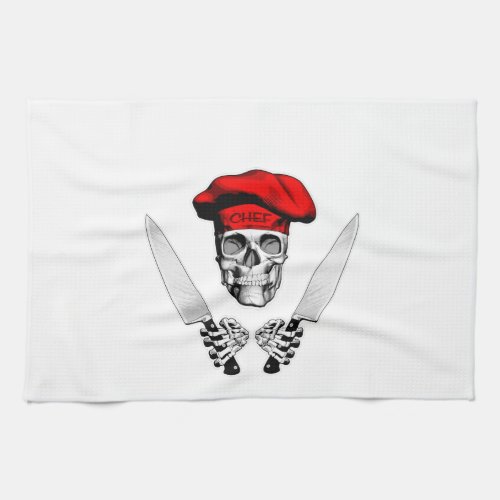 Chef Skull with Chef Knives Towel