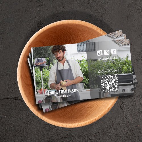 Chef Social Media QR Code Photo Business Card